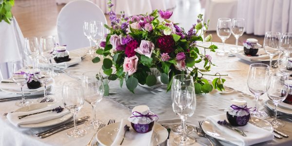 Wedding dining table setting