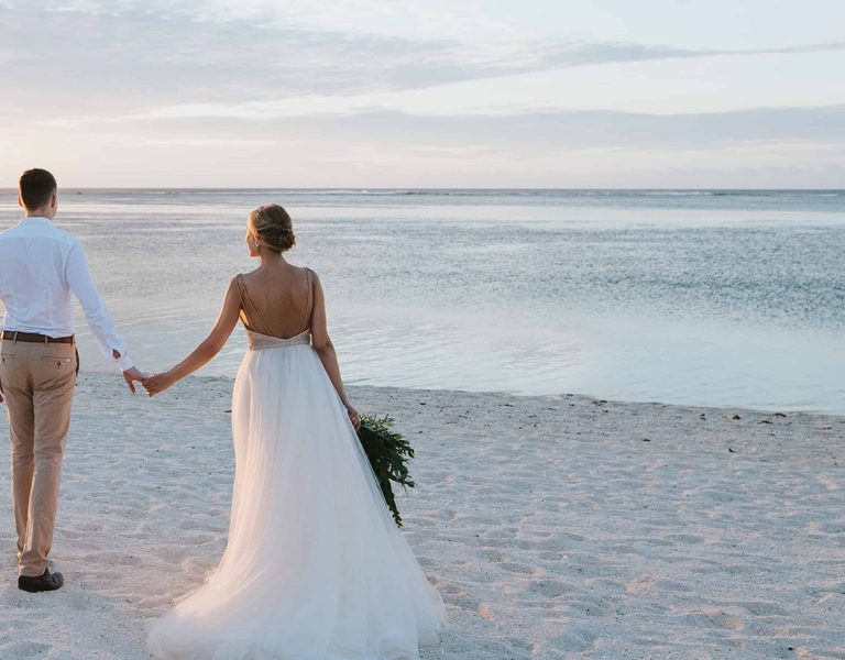Couple getting married on the beach